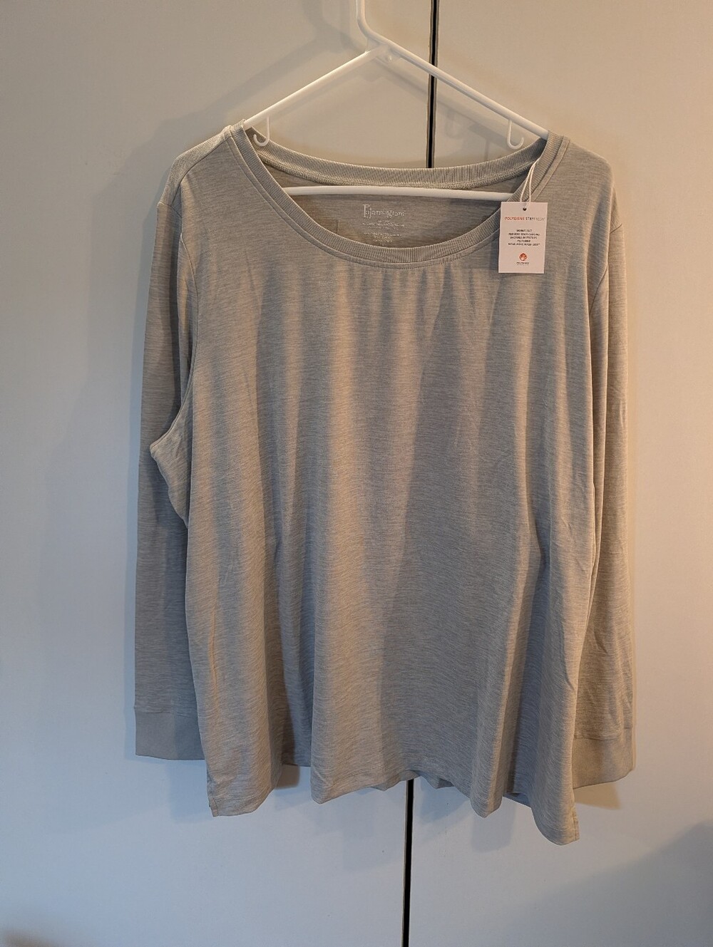 Pajamagram Light Gray Women's 1X Long-Sleeve Sleep Shirt - NWT